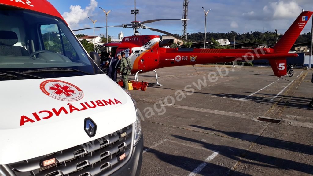 Samu e Falcão são acionados para socorrer motociclista vítima de acidente em São Miguel dos Campos