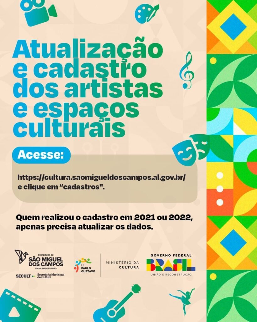 plataforma para Atualização e Cadastro dos Artistas e Espaços Culturais