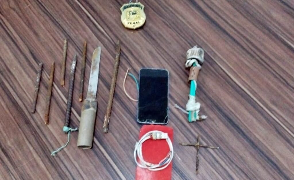 Armas artesanais em presídio de Alagoas (foto: Seris)