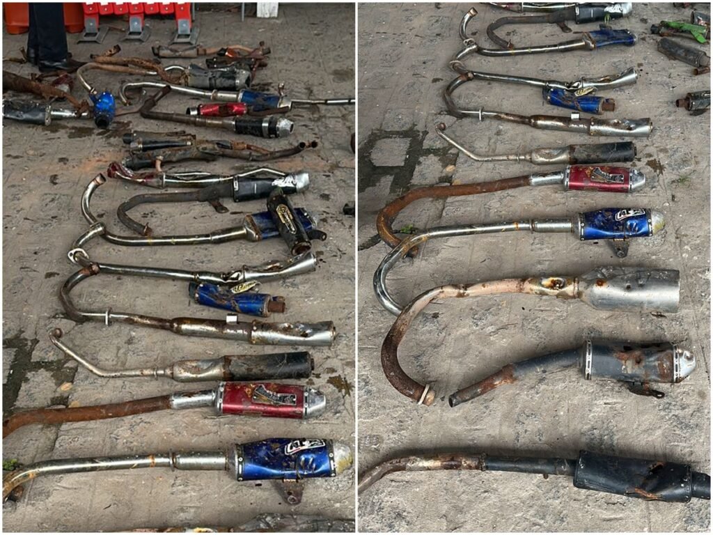motocicletas com escapamentos adulterados