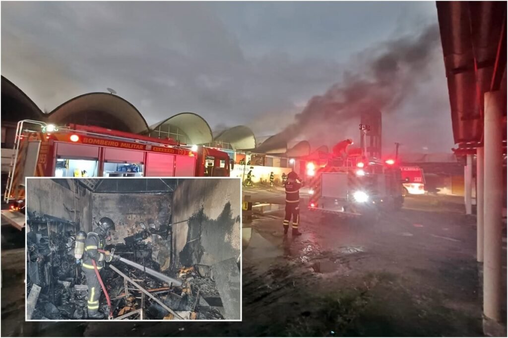 Incêndio provoca destruição em barracas do antigo CEASA em Maceió