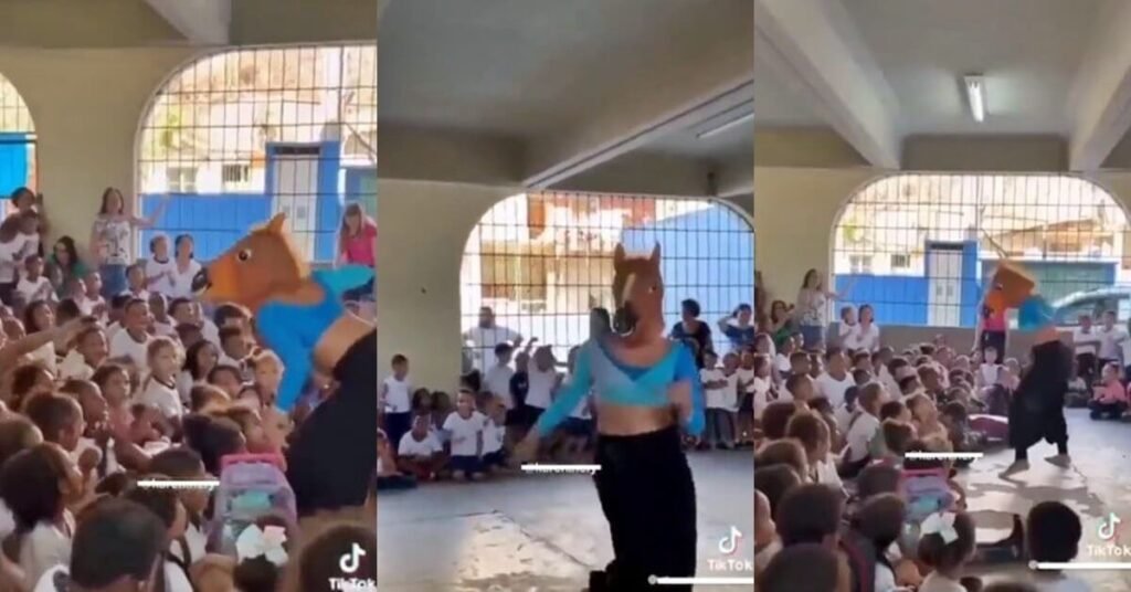 Após ‘Cavalo Tarado’, crianças dançam ‘Toma Rajadão’ em creche