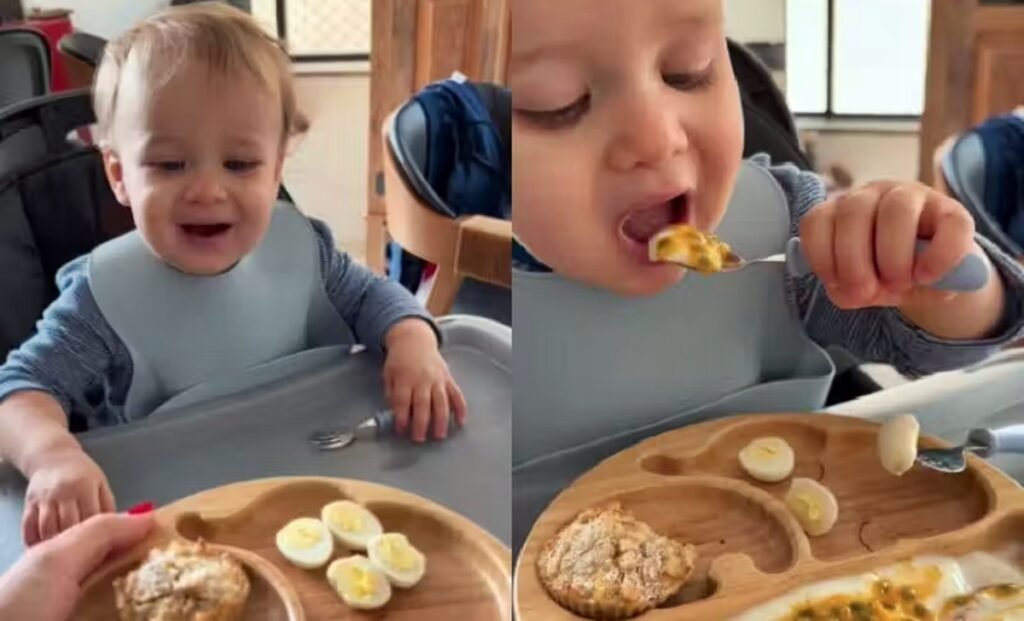 Bebê de 1 ano sabe nome dos alimentos, adora comida saudável e encanta internautas