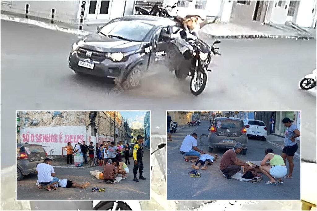 Motociclista na contramão provoca acidente no Centro de São Miguel dos Campos