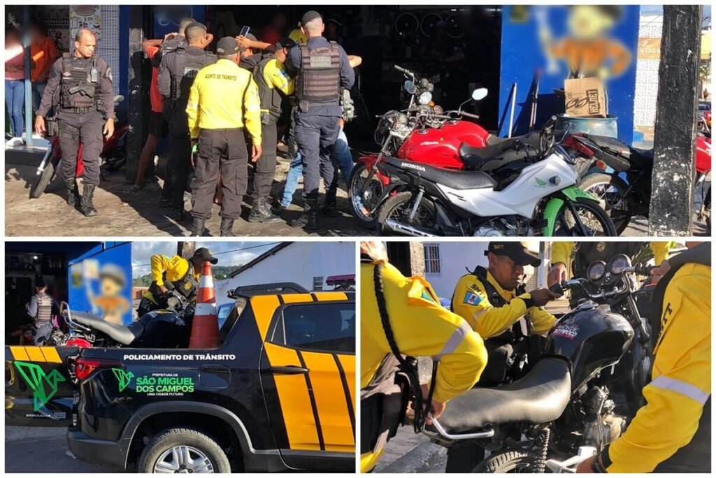 PM e Guarda Municipal são acionadas após motoqueiros impedirem ação da SMTT em São Miguel dos Campos