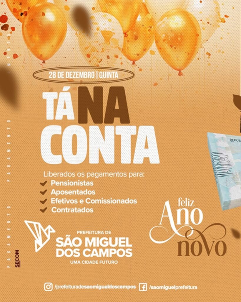 Prefeitura de São Miguel dos Campos liberou o pagamento dos servidores nesta quinta (28)