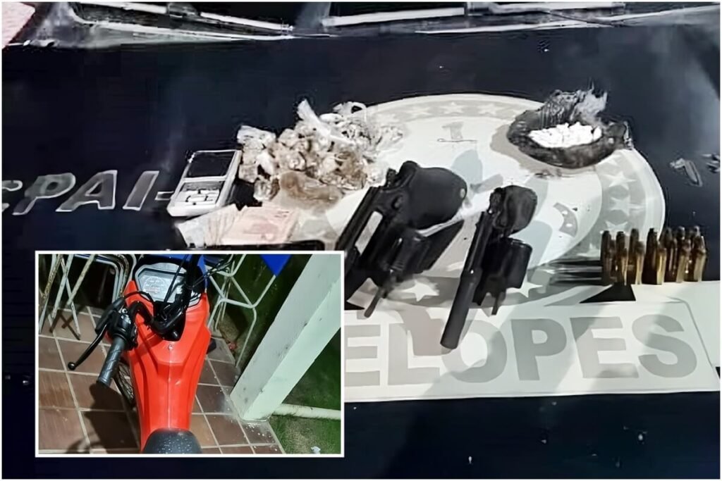 1ª Cia prende três homens com drogas, armas e veículo adulterado em São Miguel dos Campos