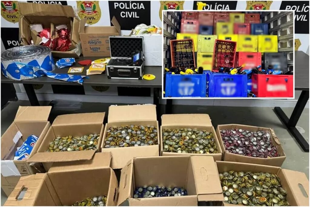 Polícia fecha fábrica de falsificação de cerveja e prende 31 pessoas 