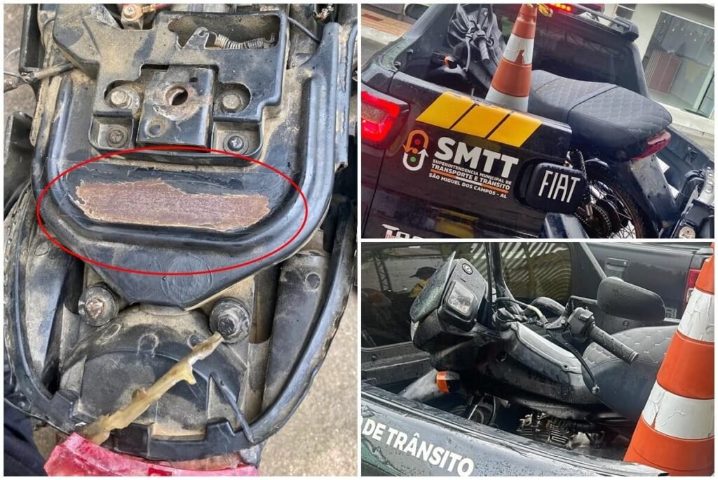 SMTT apreende moto com chassis raspado em São Miguel dos Campos