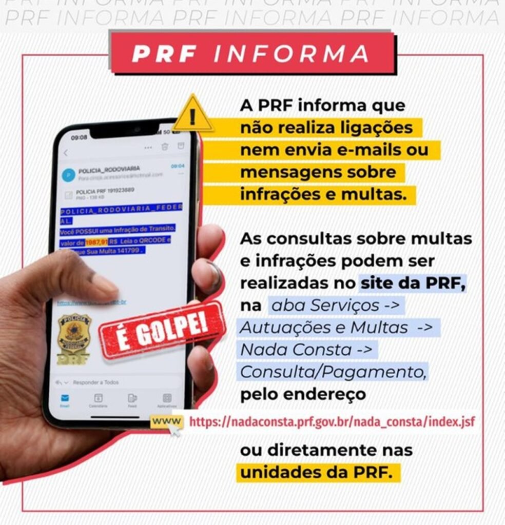 Criminosos utilizam nome da PRF para aplicar golpes