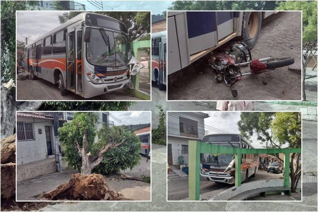 Ônibus desgovernado quase provoca tragédia em São Miguel dos Campos