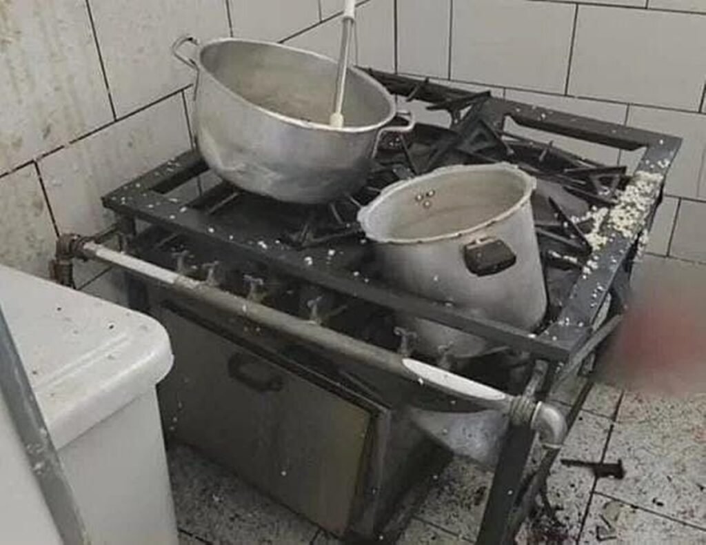 Explosão de panela de pressão em escola deixa merendeira gravemente ferida