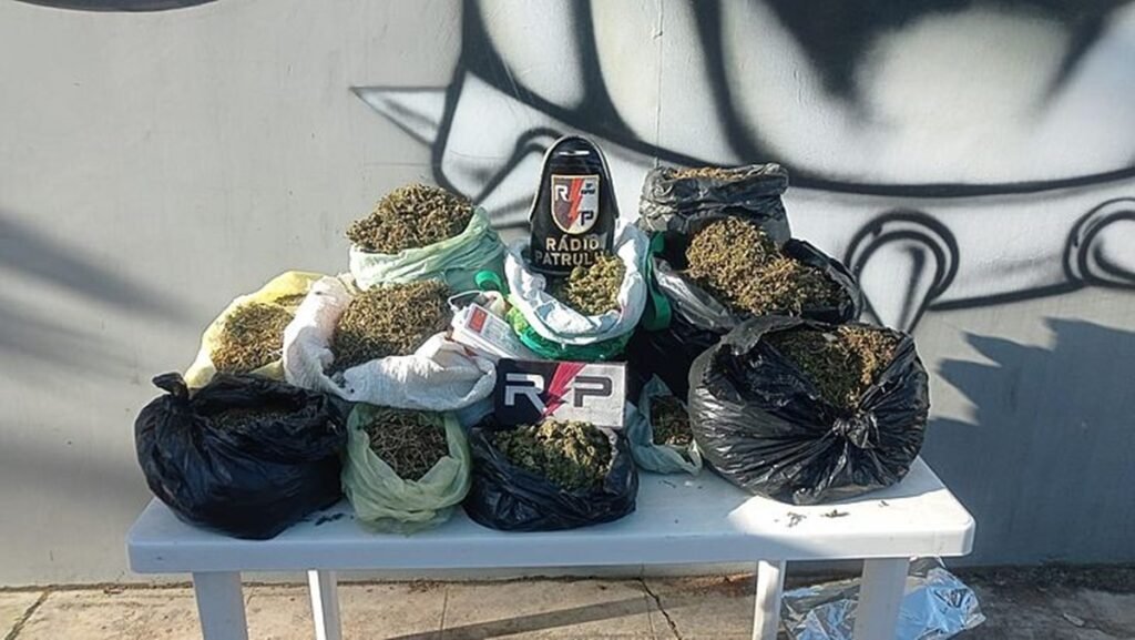Polícia prende suspeito com 21 kg de maconha em diversas sacolas