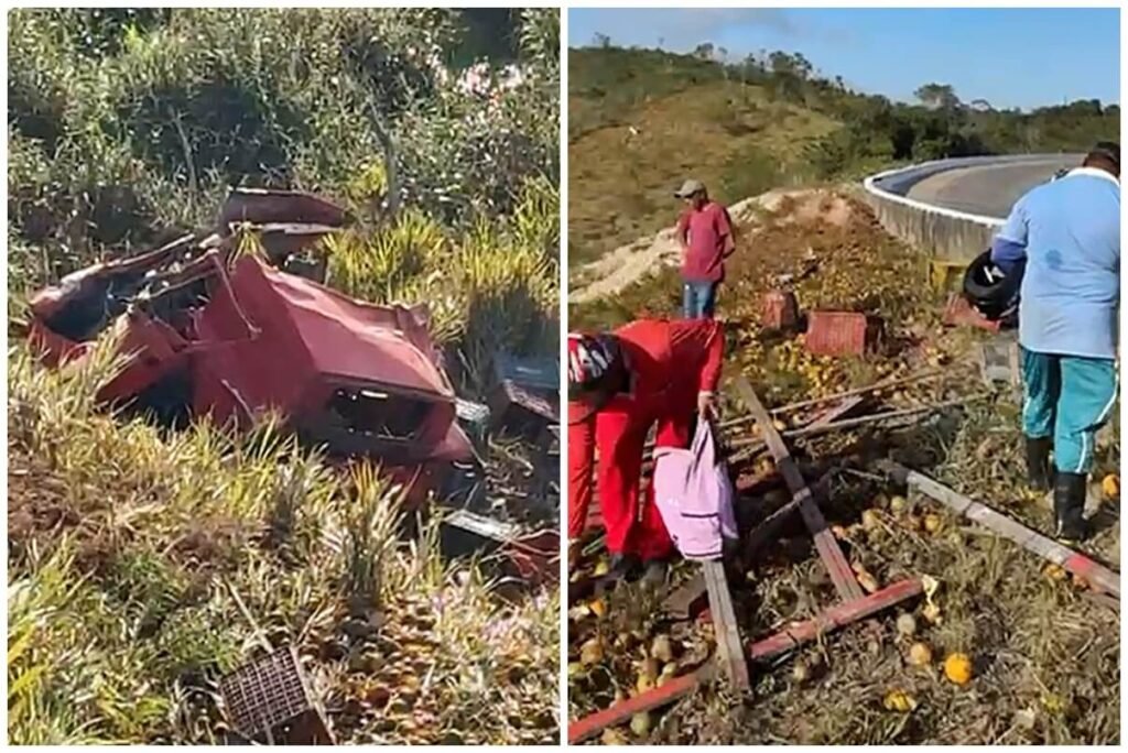 Motorista de caminhão carregado com laranjas morre após veículo capotar na BR-101 em Alagoas