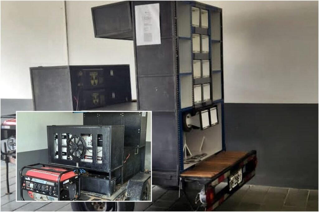 1ª Cia apreende paredão de som após perturbação do sossego público