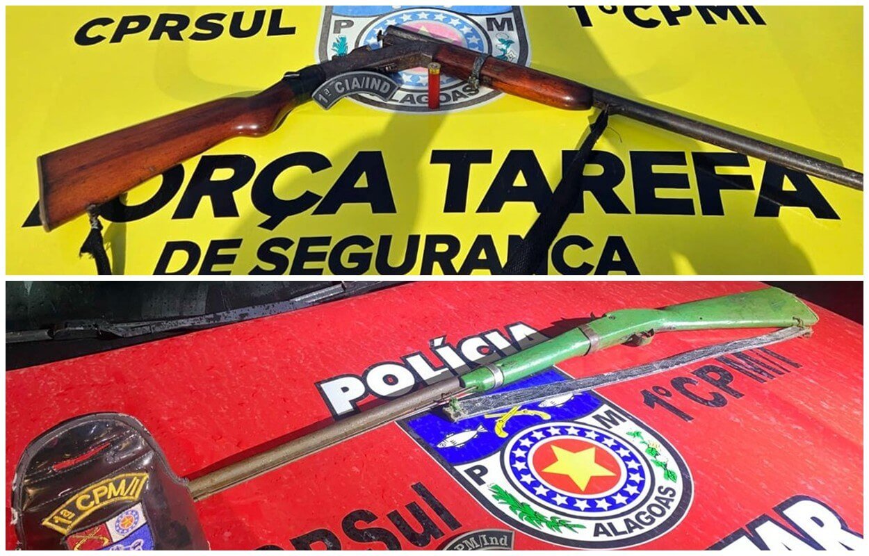 1ª Cia apreende mais duas armas de fogo em Campo Alegre e São Miguel dos Campos